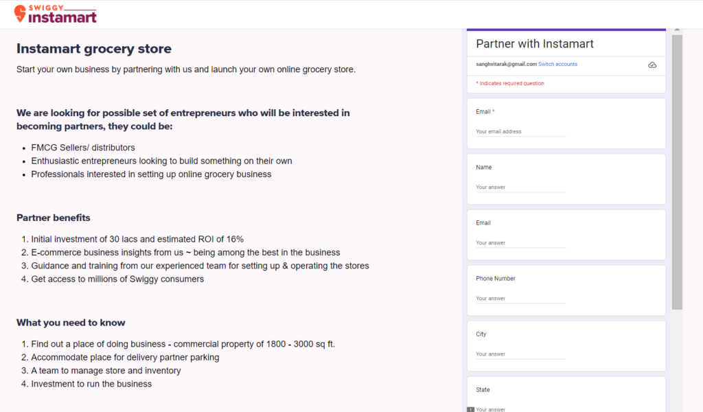 How to sell grocery on Swiggy Instamart